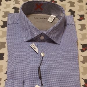 Calvin Klein Mens Checkered Dress shirt